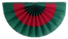 3 stripe red and green Christmas pleated fan bunting